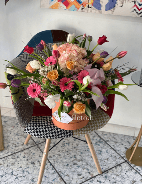 Box floreale misura media arancione