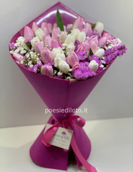 BOUQUET COLORATO 50 TULIPANI