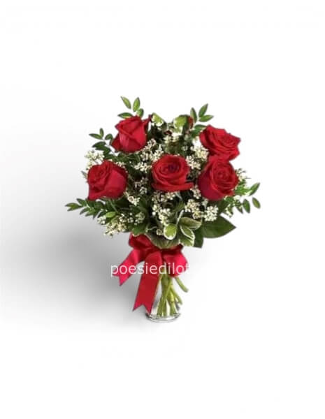 5 rose rosse extra